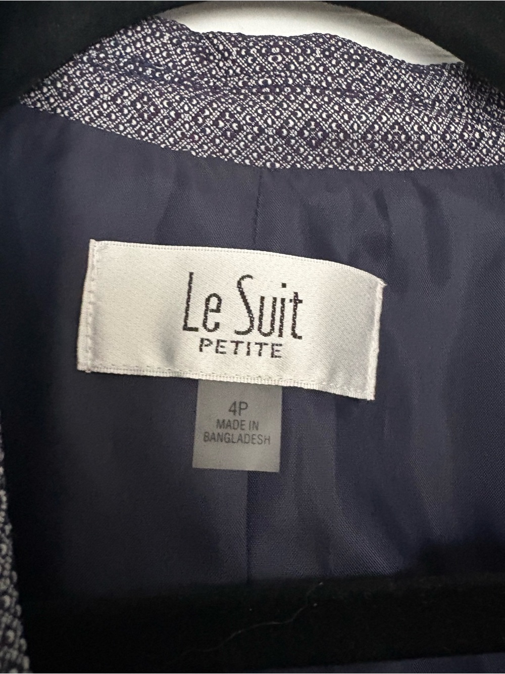 Le Suit Petite Geo Print Two-Button Blazer Jacket Size 4P - Picture 4 of 5